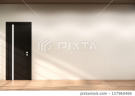 Modern interior Mock up. Wall and white door.3D rendering Modern interior Mock up. Wall and white door.3D rendering 137968466