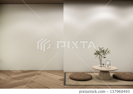 lowtable set and decoration japandi on white Modern living room modern white .3D rendering lowtable set and decoration japandi on white Modern living room modern white .3D rendering 137968493