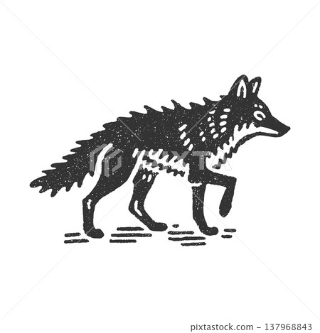 Coyote Icon Minimal Vector Tribal Animal Silhouette Logo Primitive Style Coyote Icon Minimal Vector Tribal Animal Silhouette Logo Primitive Style 137968843