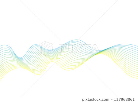 Abstract vector color wave with smooth lines of blue and yellow gradient on white background. Eps 10 137968861