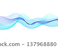 Multilayer abstract wave of translucent blue and purple lines on white background for graphic design. 137968880
