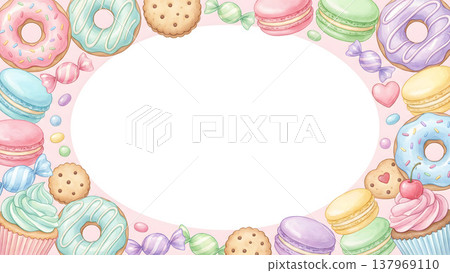 淡彩糖果色邊框背景材料 137969110