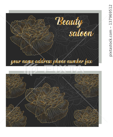 Business Luxury card. Modern Abstract design with poppy flowers decor. Place for texts 137969512