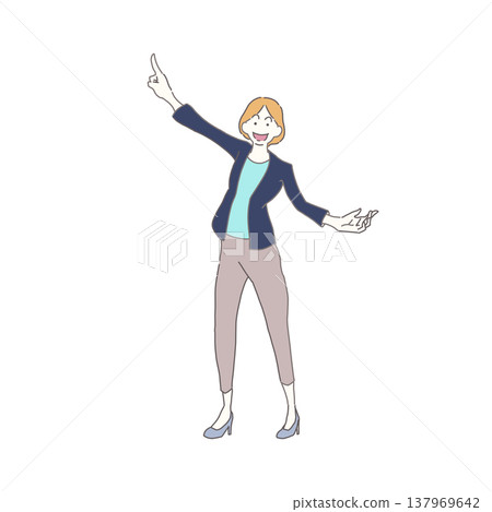 圖解:一位女士正在指路。 圖解:一位女士正在指路。 137969642