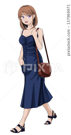 A woman in a dress 137969971