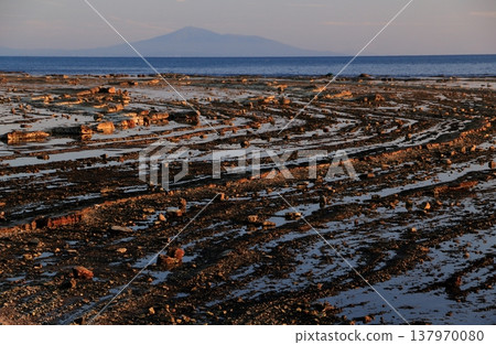 Unosaki Coast, where folded strata are exposed. 137970080