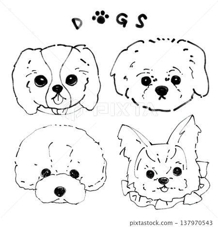 各種類型狗的插圖 137970543