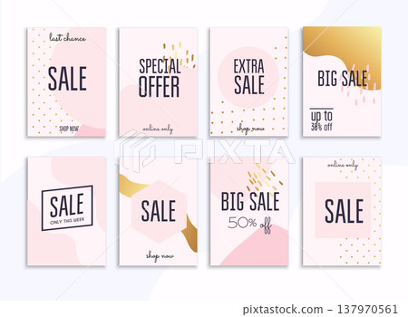 Set media banners with discount offer. Shopping background, label for business promotion. Can be used for website and mobile website banners, web design, posters, email and newsletter designs. Set media banners with discount offer. Shopping background, label for business promotion. Can be used for website and mobile website banners, web design, posters, email and newsletter designs. 137970561