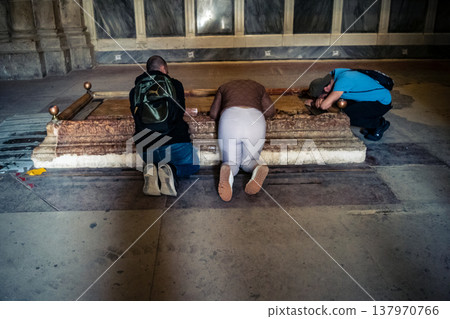 Global Christian denominations gathered in the Holy Sepulchre. Global Christian denominations gathered in the Holy Sepulchre. 137970766