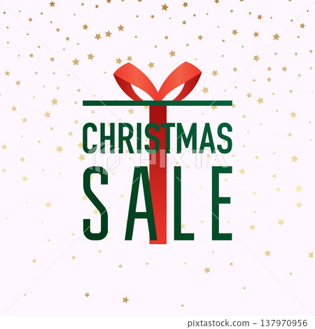 Christmas sale banner in a frame of gold glitter with snowflakes. Poster, Flyer. Blurred background. Vector illustration. Christmas sale banner in a frame of gold glitter with snowflakes. Poster, Flyer. Blurred background. Vector illustration. 137970956