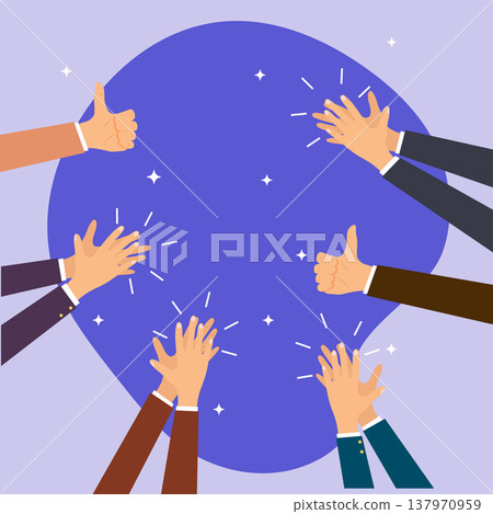 Human hands clapping and thumbs up. Flat design modern vector illustration concept. 137970959