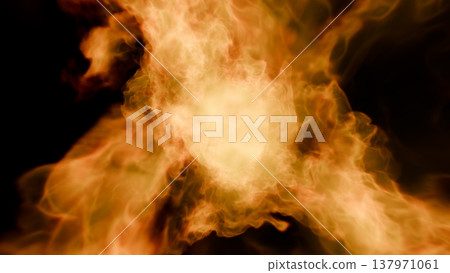 Fire, flames, explosion, burst, smoke, CG, background, 3D, illustration 137971061