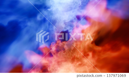 Fire, flames, explosion, burst, smoke, CG, background, 3D, illustration 137971069