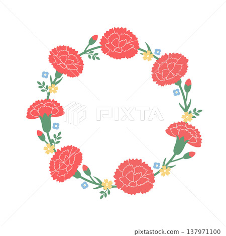 Mother's Day banner illustration, carnation illustration, carnation circle, logo, simple and cute illustration Mother's Day banner illustration, carnation illustration, carnation circle, logo, simple and cute illustration 137971100