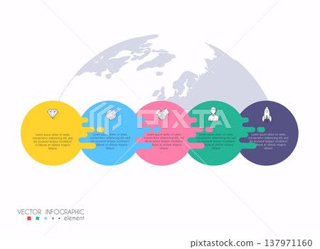Vector info graphics for your business presentations. Can be used for website layout, numbered banners, diagram, horizontal cutout lines, web design. 137971160