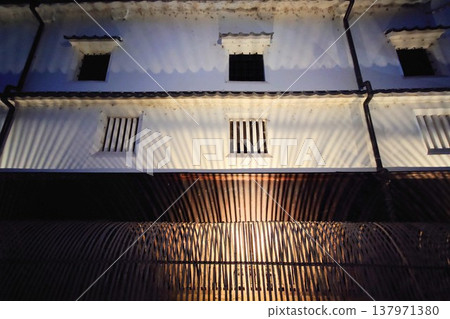 Night view of Takehara, a designated Important Preservation District for Groups of Traditional Buildings. 137971380