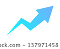 Blue gradient zigzag upward arrow vector illustration (single item) 137971458