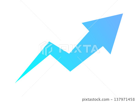 Blue gradient zigzag upward arrow vector illustration (single item) 137971458