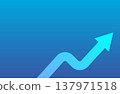 Abstract background image of an upward-pointing arrow in a blue gradient, symbolizing business growth - Vector illustration 137971518