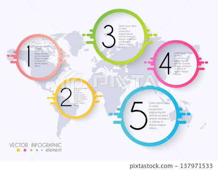 Vector info graphics for your business presentations. Can be used for website layout, numbered banners, diagram, horizontal cutout lines, web design. 137971533