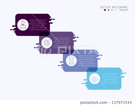 Vector info graphics for your business presentations. Can be used for website layout, numbered banners, diagram, horizontal cutout lines, web design. 137971543