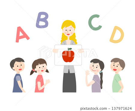 Children taking English lessons 137971624