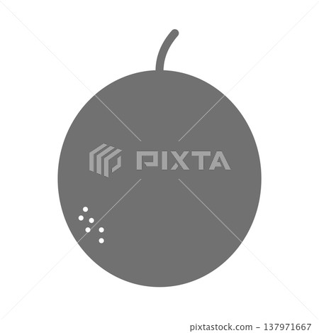 Simple black and white flat illustration of passion fruit 137971667