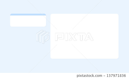 左側小面板和右側大面板均採用淺藍色背景材料,並附有標題。 左側小面板和右側大面板均採用淺藍色背景材料,並附有標題。 137971836