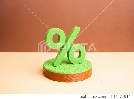 Green interest on a plot of land. Buying a plot of land with a mortgage. Investing in real estate and land development. Property acquisition strategy and long term financial planning. 137971915