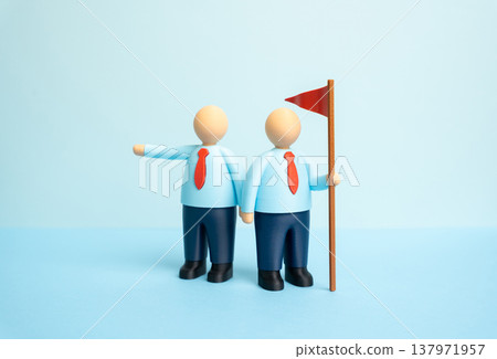 Team leads and managers coordinating work. Leadership and business management inside a corporate structure. Supervisors guide employees and organize tasks to achieve company goals. Team leads and managers coordinating work. Leadership and business management inside a corporate structure. Supervisors guide employees and organize tasks to achieve company goals. 137971957