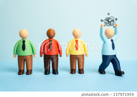 A business team member leaves after a conflict. Enough is enough and the employee quits the job. Workplace tensions lead to resignation and changes in the corporate team. A business team member leaves after a conflict. Enough is enough and the employee quits the job. Workplace tensions lead to resignation and changes in the corporate team. 137971959