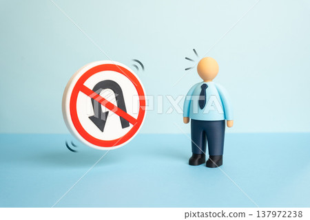 An office worker is surprised that there is no turning back. Inability to break a contract or NDA. Legal obligations restrict actions while emphasizing compliance and responsibility An office worker is surprised that there is no turning back. Inability to break a contract or NDA. Legal obligations restrict actions while emphasizing compliance and responsibility 137972238