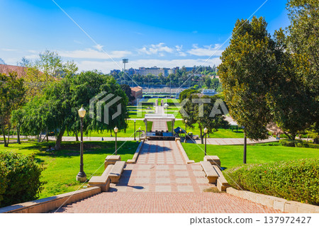 Jans Steps, the famous staircase at UCLA in the United States Jans Steps, the famous staircase at UCLA in the United States 137972427