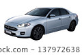 White sedan-type car - transparent background 137972638
