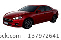 Red sedan-type car - transparent background 137972641