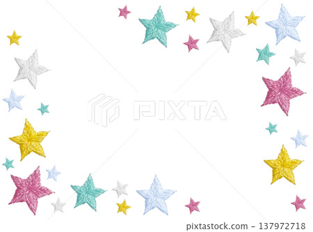 【粉彩流行明星橫框】手工刺繡插畫素材 【粉彩流行明星橫框】手工刺繡插畫素材 137972718