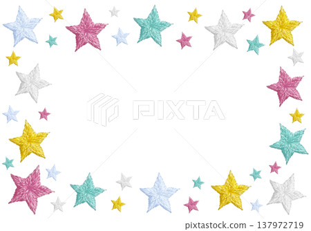 【粉彩流行明星橫框】手工刺繡插畫素材 【粉彩流行明星橫框】手工刺繡插畫素材 137972719