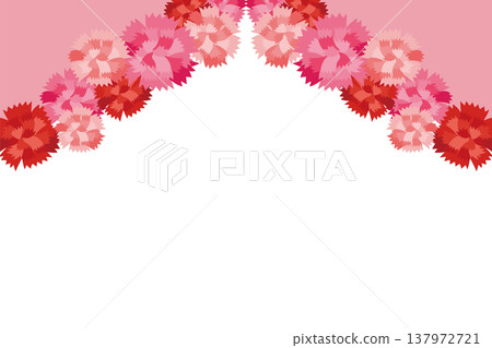 A vibrant frame of red and pink carnations. A vibrant frame of red and pink carnations. 137972721