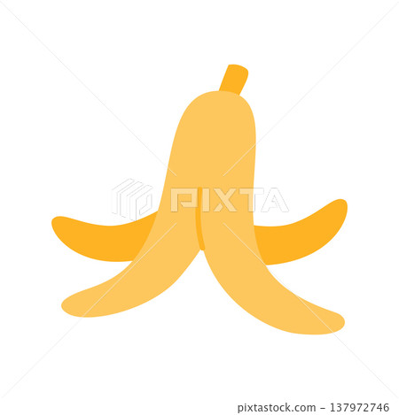 Yellow banana peel isolated on white background Yellow banana peel isolated on white background 137972746
