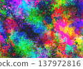 Colorful vibrant abstract background texture painted watercolor paint brush red blue green yellow hue splashes in expressionism style. 137972816