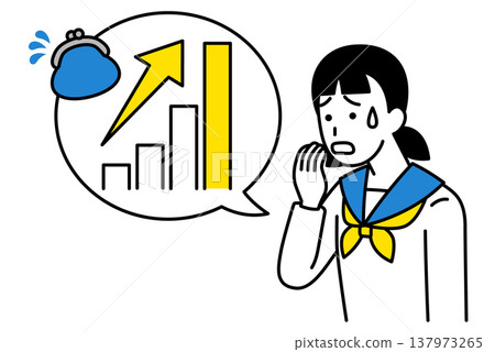 物價上漲令女學生感到不安。 137973265