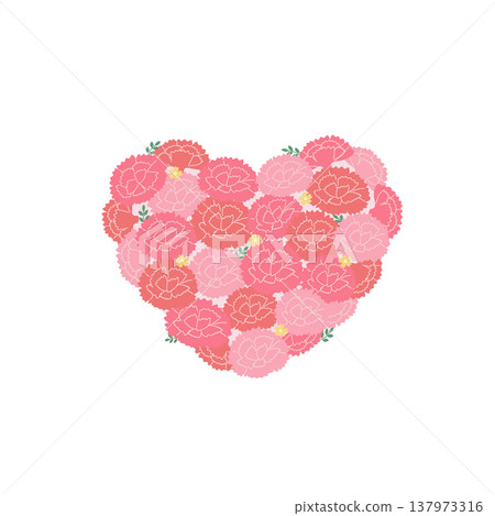 母親節橫幅插圖,康乃馨心形插圖,母親節素材,標誌,簡約可愛插圖 母親節橫幅插圖,康乃馨心形插圖,母親節素材,標誌,簡約可愛插圖 137973316