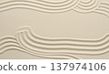 Minimalist zen garden sand pattern featu parallel waves and smooth lines creating a serene and calming texture for background use. 137974106