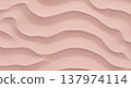 Elegant dusty rose background features repeating smooth wavy sand dune patterns with gentle shadows in a soft monochromatic color scheme. 137974114