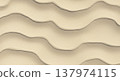 A textured surface featu undulating beige sand dunes creates a visually interesting background with a sense of calm and natural harmony. 137974115