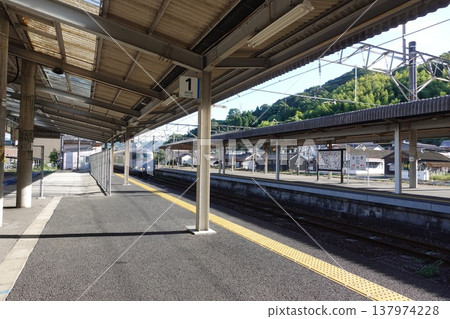 Platform at Saiki Station on the Nippo Main Line Platform at Saiki Station on the Nippo Main Line 137974228