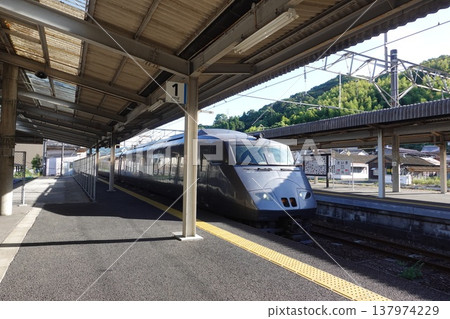 The Limited Express Nichirin Seagaia arriving at Saiki Station on the Nippo Main Line. The Limited Express Nichirin Seagaia arriving at Saiki Station on the Nippo Main Line. 137974229