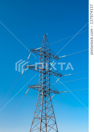 metal support of high-voltage power line metal support of high-voltage power line 137974337