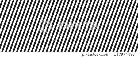 Repeated black diagonal lines on white background. Oblique parallel straight stripes. Tilted striped print. Abstract geometric minimalist design. Vector graphic illustration Repeated black diagonal lines on white background. Oblique parallel straight stripes. Tilted striped print. Abstract geometric minimalist design. Vector graphic illustration 137974483