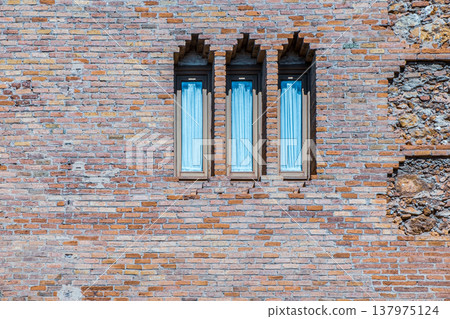 Symmetric Brick Windows Symmetric Brick Windows 137975124
